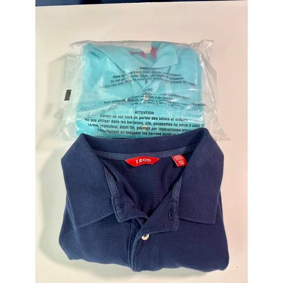 Izod Other - Lot of 2 IZOD Mens 2XLT Polo Shirts Turquoise Navy Golf Weekend Dad Athleisure